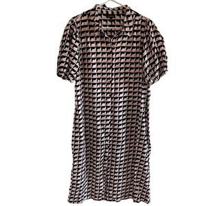 Who What Wear Dress Women’s Size XXL Geometric Print Fit N Flair ALTERED